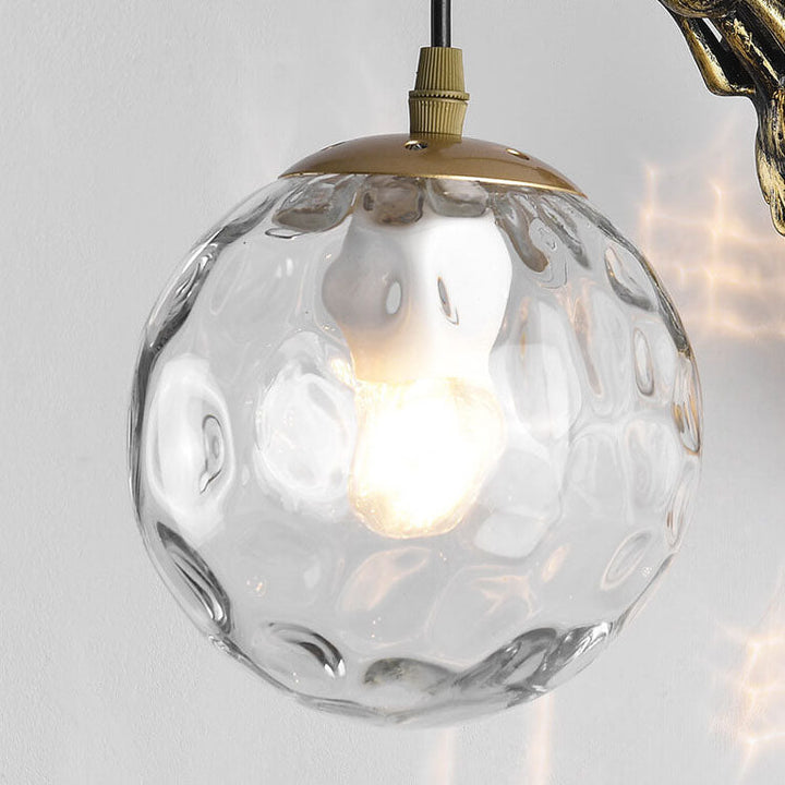 Vintage Rustic Mermaid Orb 1-Light Wall Sconce Lamp