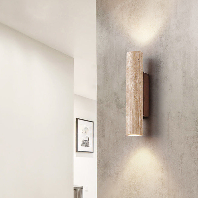 Japandi Travertine Wall Light LED Light With Up And Down Glow
