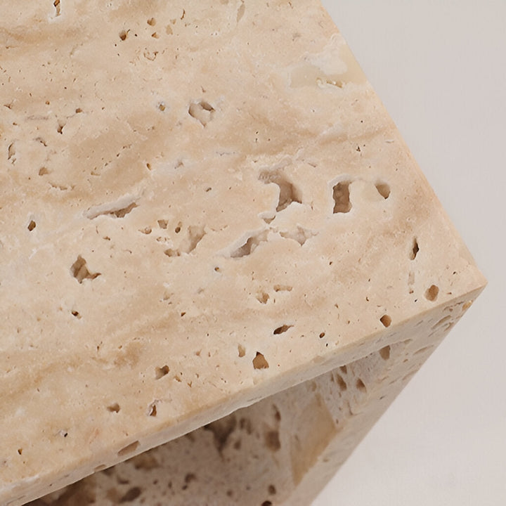Travertine Cube Outdoor Wall Light | Natural Stone, Up and Down LED