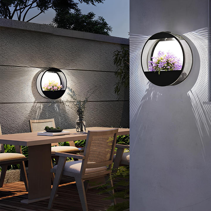 Solar Wall Light with Built-In Planter