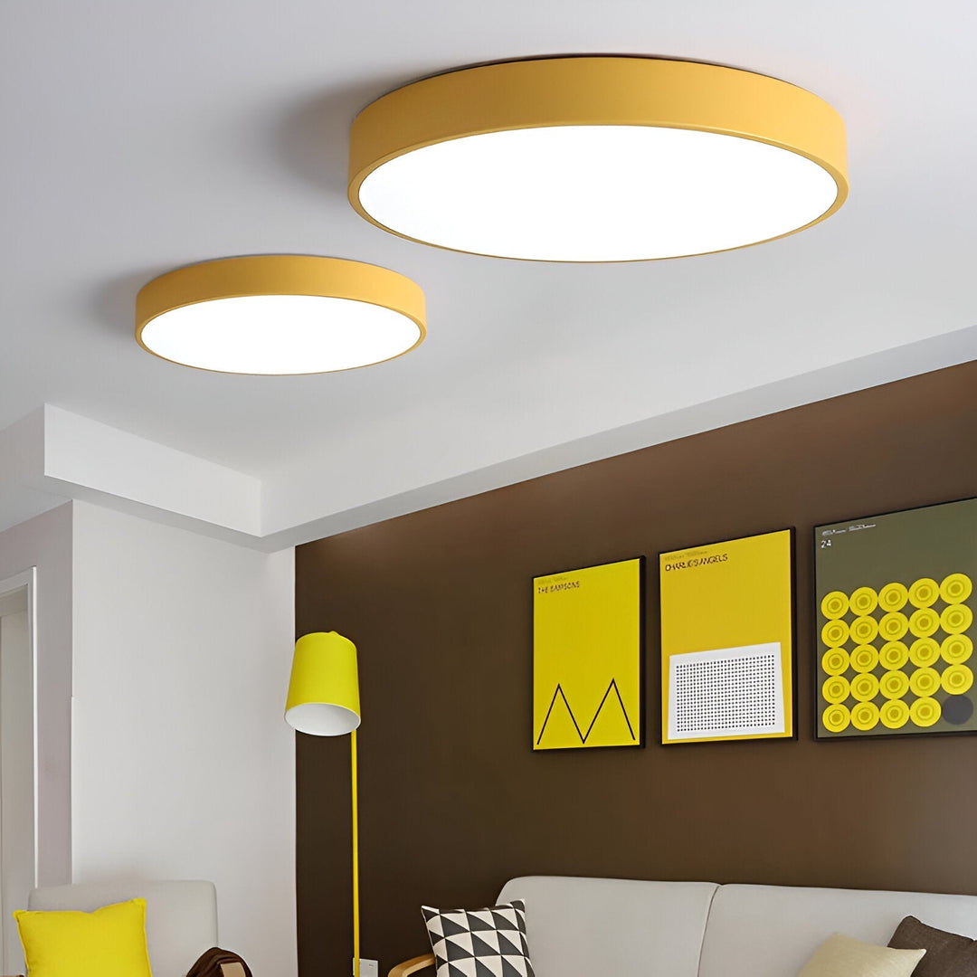 Low-Profile Round LED Ceiling Light With Minimal Frame