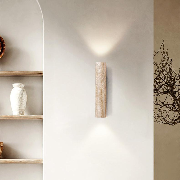 Japandi Travertine Wall Light LED Light With Up And Down Glow