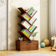 Tree Bookshelf with Drawer | Walnut or Natural, 6 to 12 Tiers