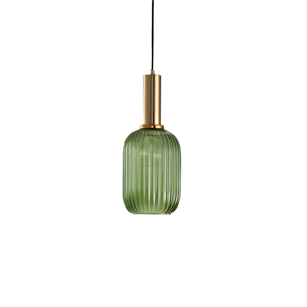 Ribbed Glass Pendant Light | Cylinder, Bottle or Drum Shade