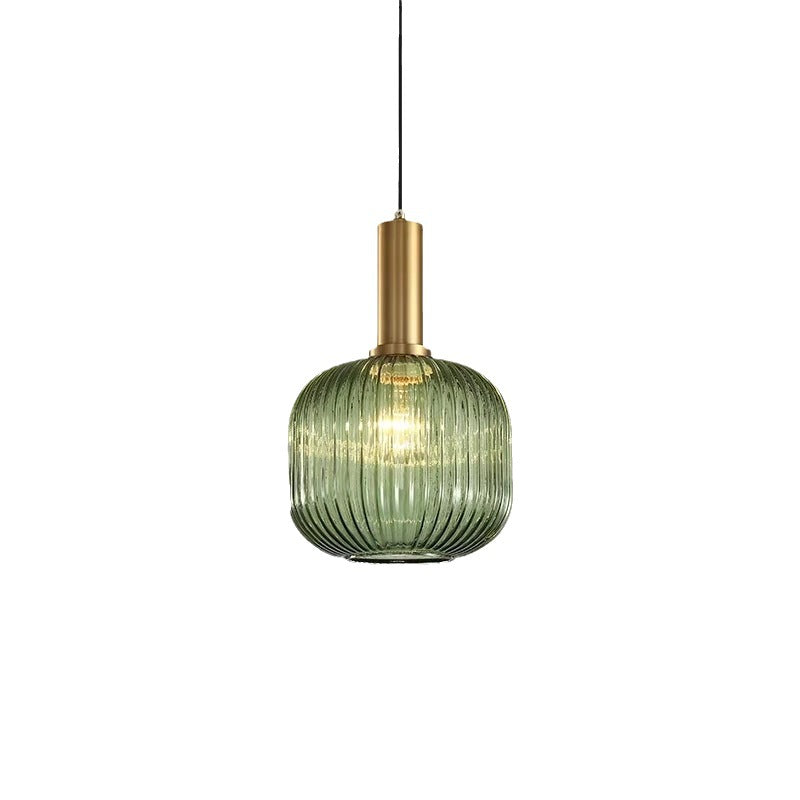 Ribbed Glass Pendant Light | Cylinder, Bottle or Drum Shade