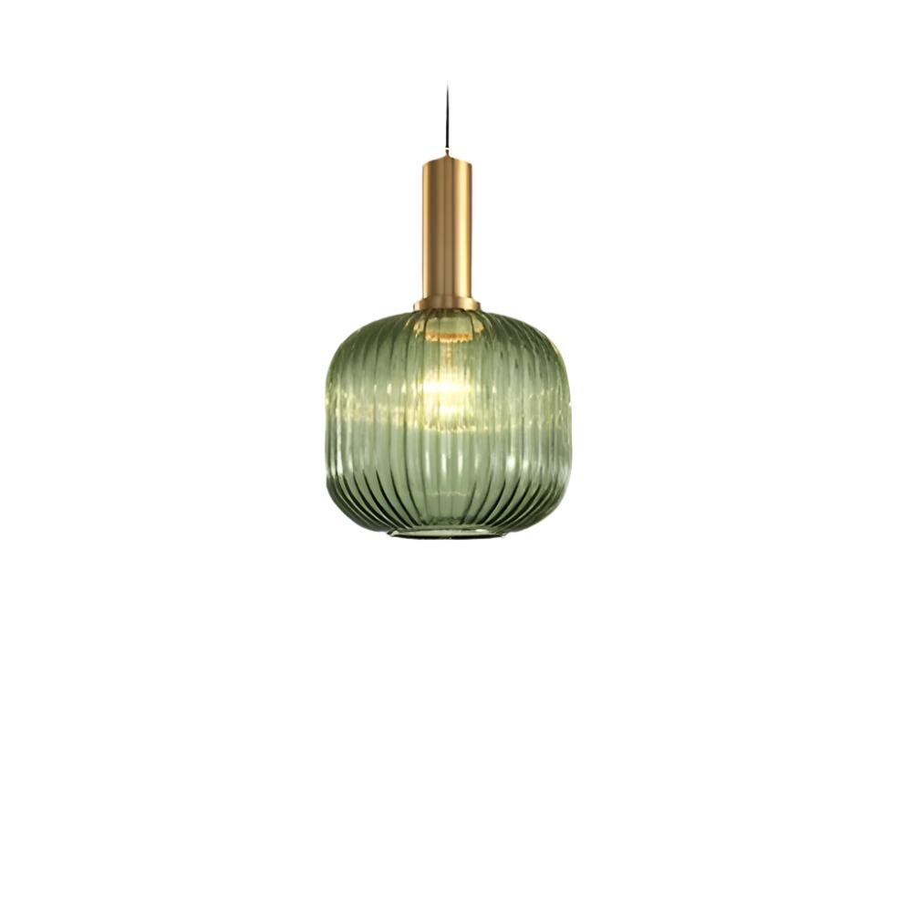 Ribbed Glass Pendant Light | Cylinder, Bottle or Drum Shade