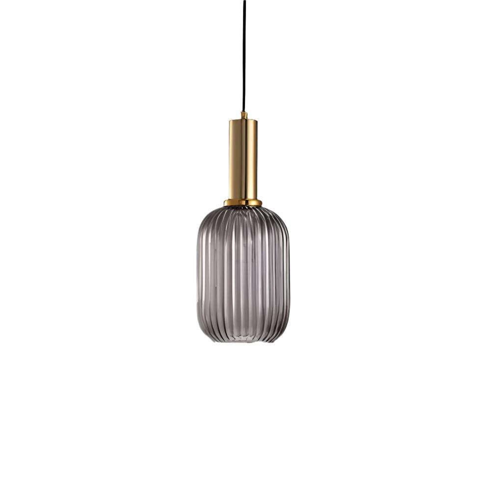 Ribbed Glass Pendant Light | Cylinder, Bottle or Drum Shade