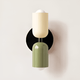Double-Sided Capsule Wall Light With Round Backplate in Beige/Green/Black