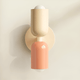 Double-Sided Capsule Wall Light With Round Backplate in Beige/Salmon/Beige