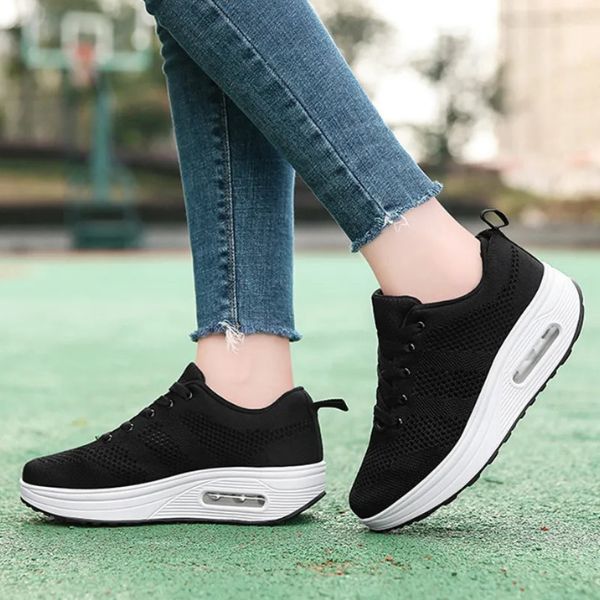 Women's Orthopaedic Mesh Lace-Up Comfort Trainers – image 7