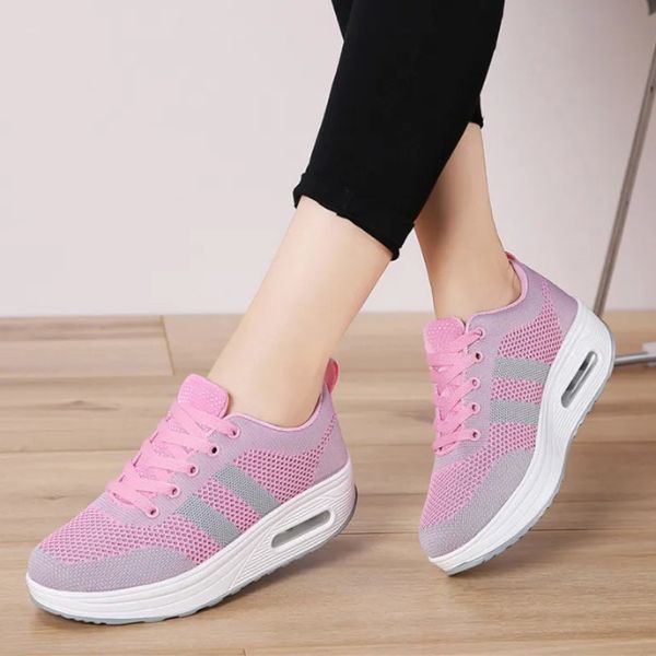 Women's Orthopaedic Mesh Lace-Up Comfort Trainers – image 8