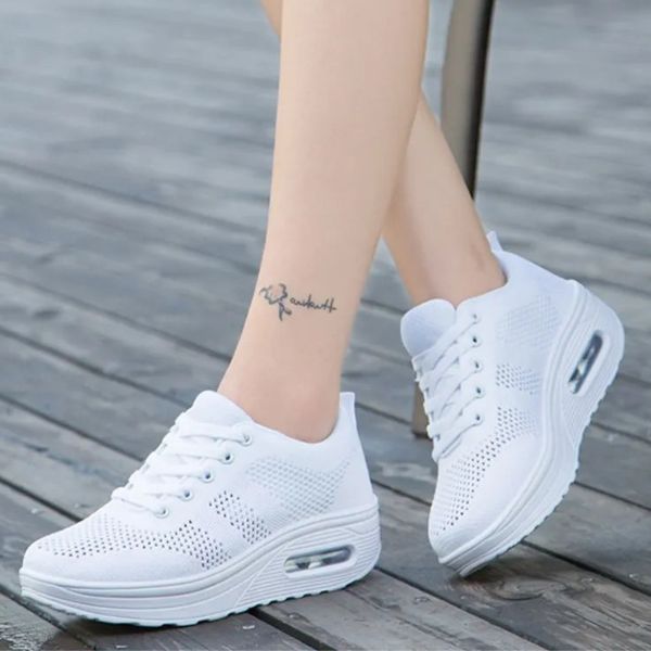Women's Orthopaedic Mesh Lace-Up Comfort Trainers – image 9