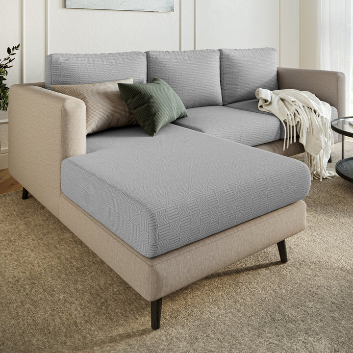 Stretch Sofa Cushion Cover | Checked Jacquard, 5 Colours