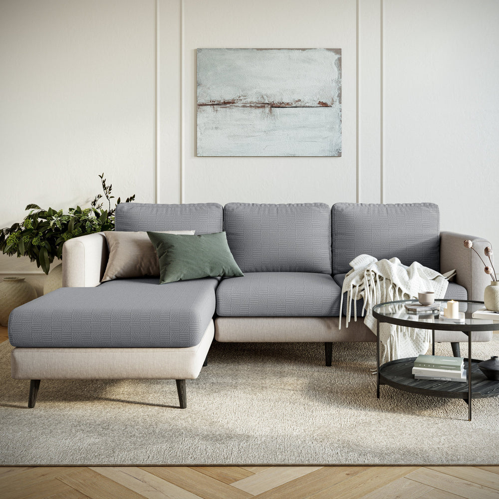 Stretch Sofa Cushion Cover | Checked Jacquard, 5 Colours