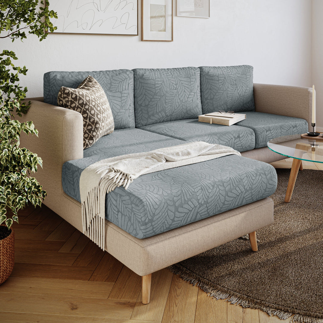Stretch Sofa Cushion Cover | Leaf Jacquard, 4 Colours