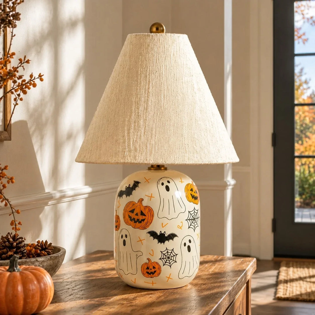 Plabo Retro Ceramic Linen Tapered Table Lamp
