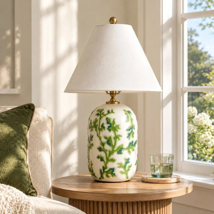 Plabo Retro Ceramic Linen Tapered Table Lamp