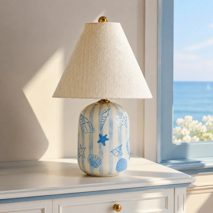 Plabo Retro Ceramic Linen Tapered Table Lamp