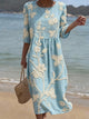 Women's Round-Neck Floral Summer Dress – image 1