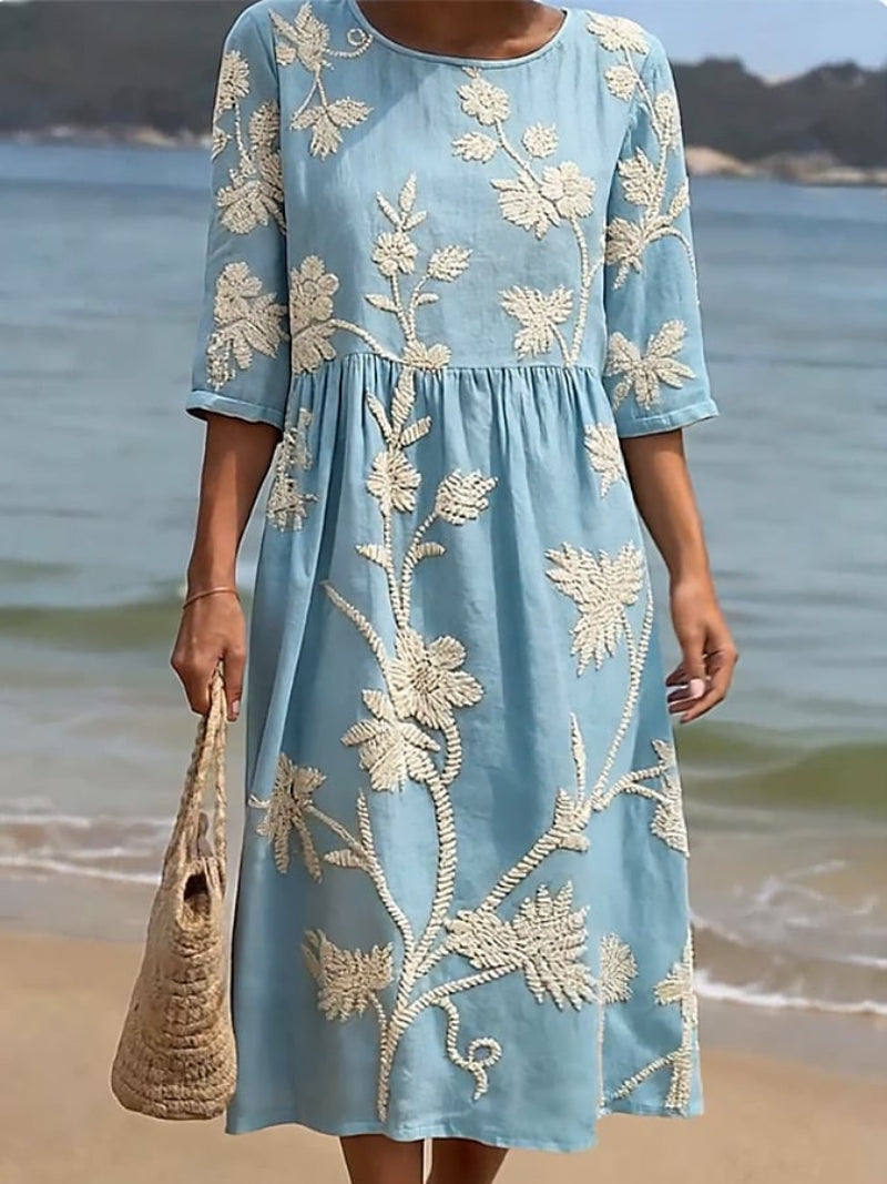 Women's Round-Neck Floral Summer Dress – image 6