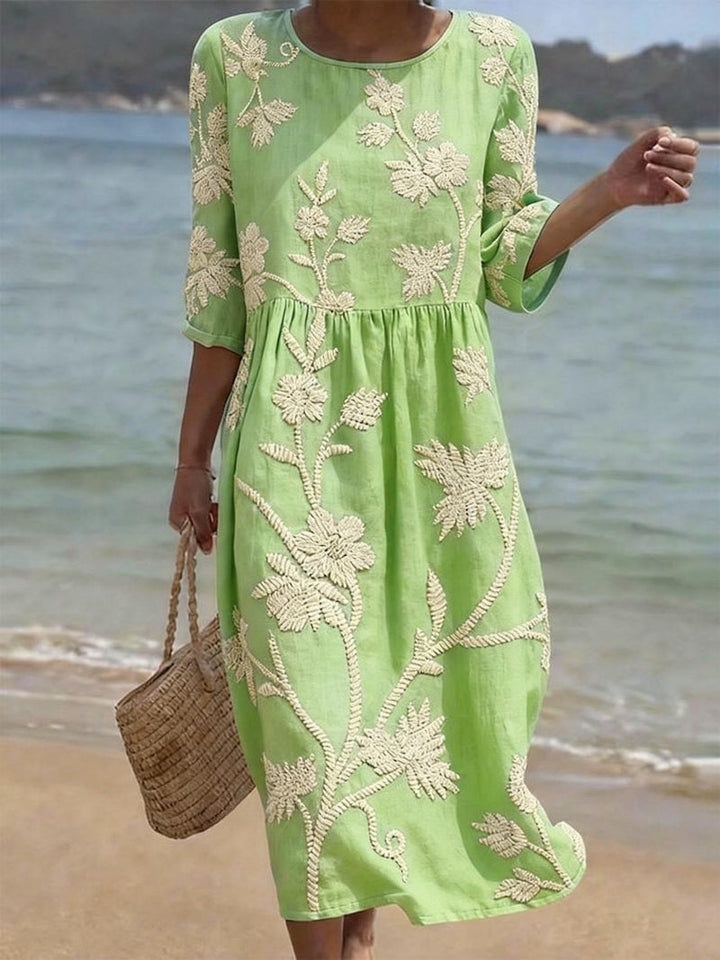 Women's Round-Neck Floral Summer Dress – image 3