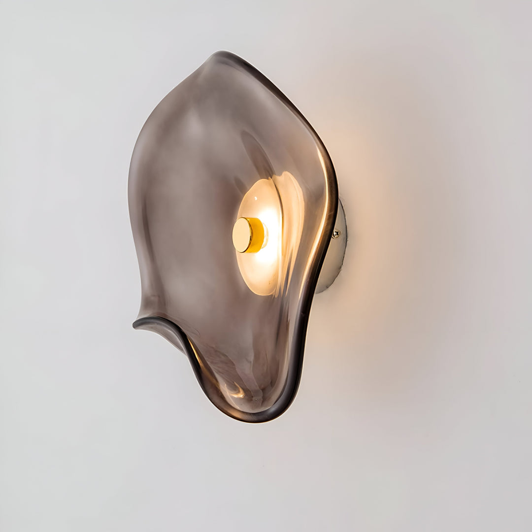 Wavy Glass Wall Light | Sculptural Disc, Four Colours