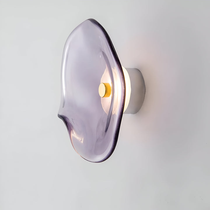 Wavy Glass Wall Light | Sculptural Disc, Four Colours