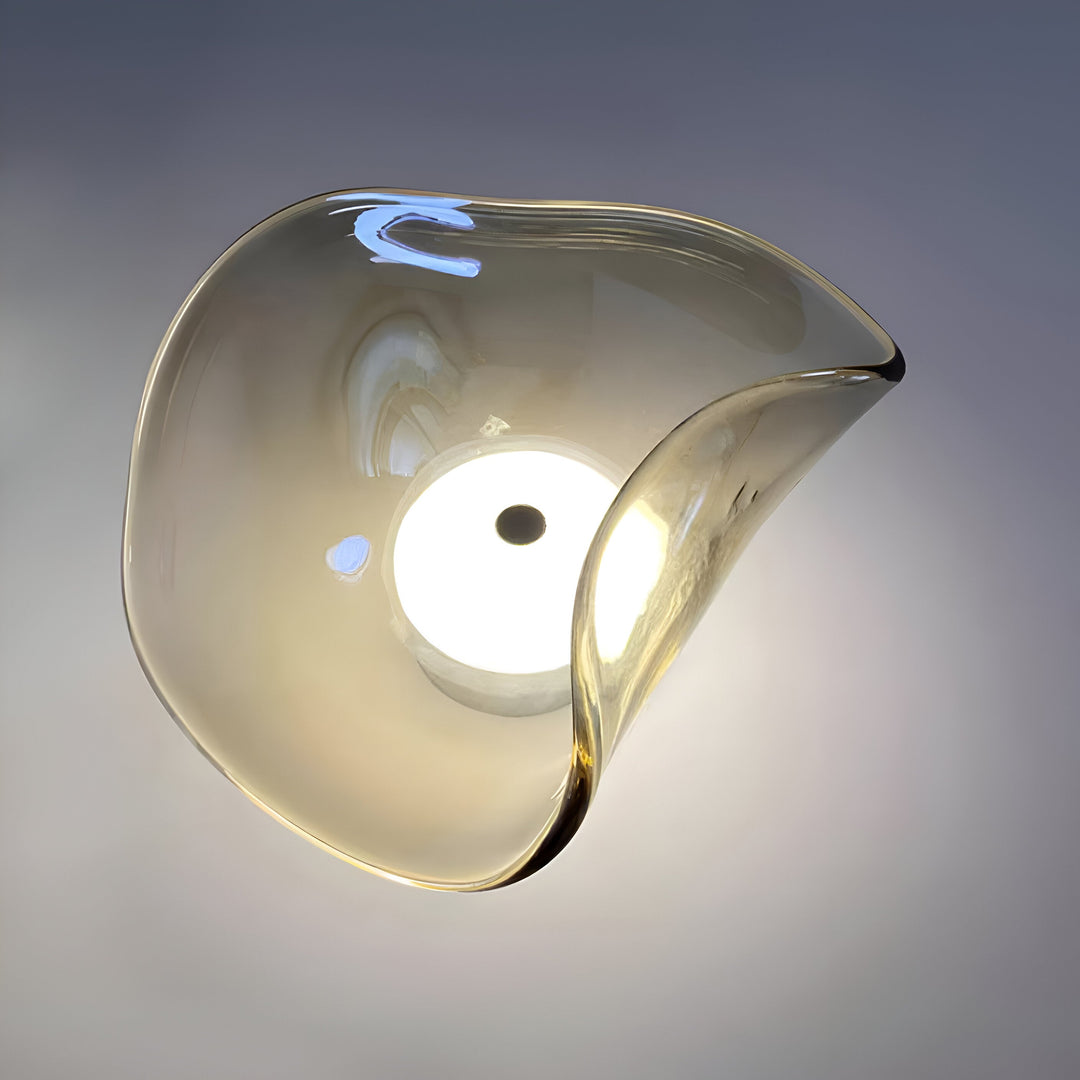 Wavy Glass Wall Light | Sculptural Disc, Four Colours