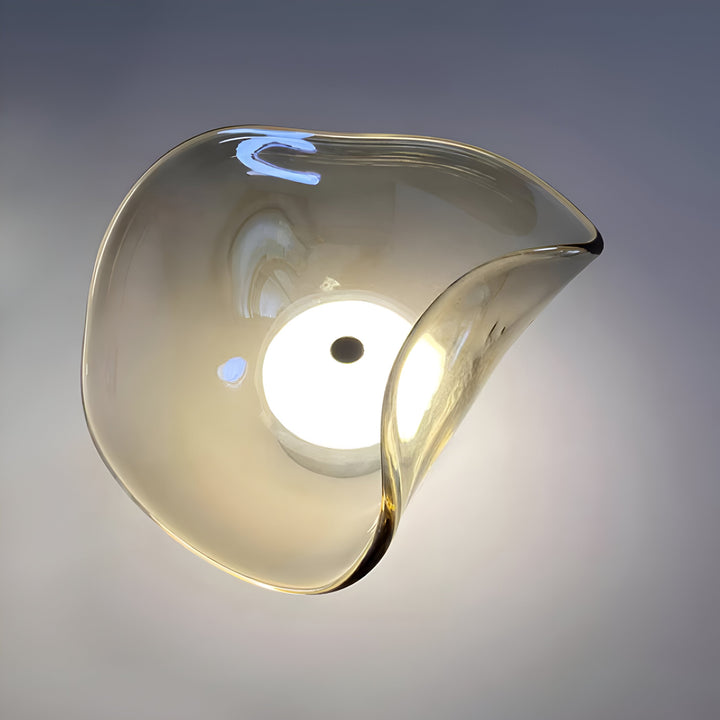 Wavy Glass Wall Light | Sculptural Disc, Four Colours
