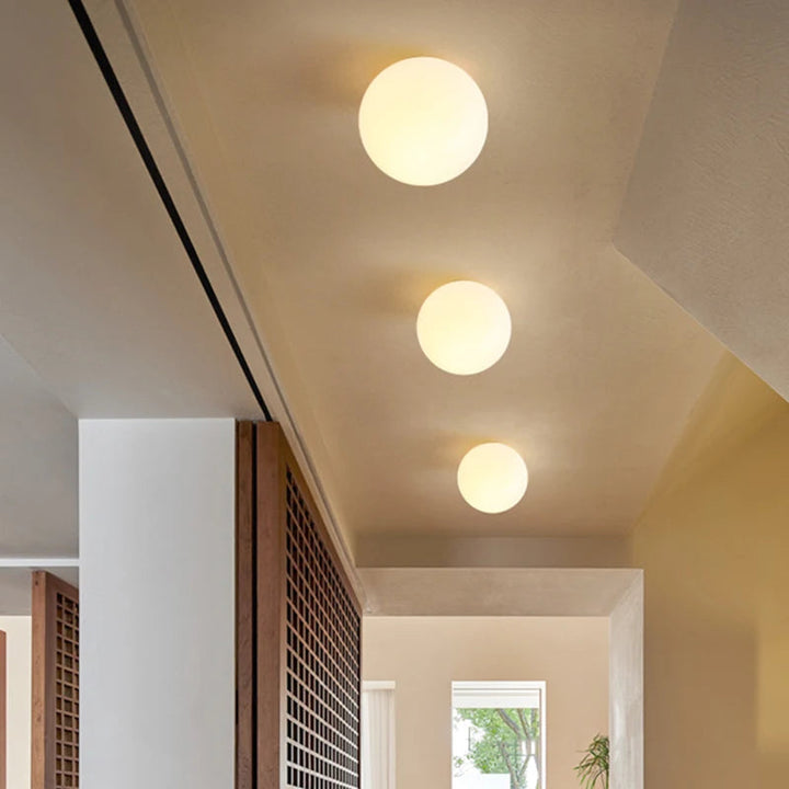 Round Glass Orb Wall Light