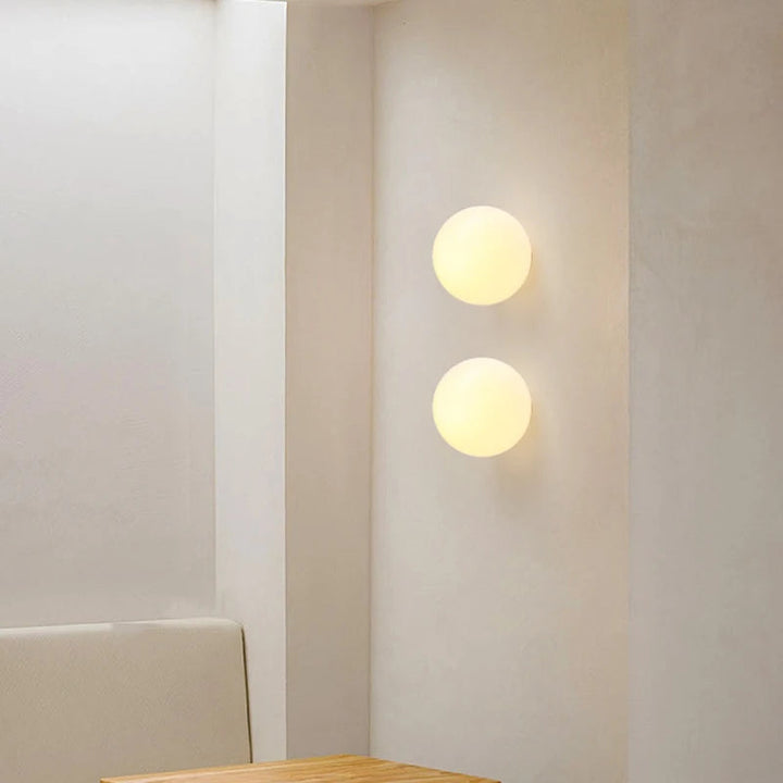 Round Glass Orb Wall Light