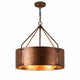 Rustic Bronze Industrial Drum Shade Pendant Light