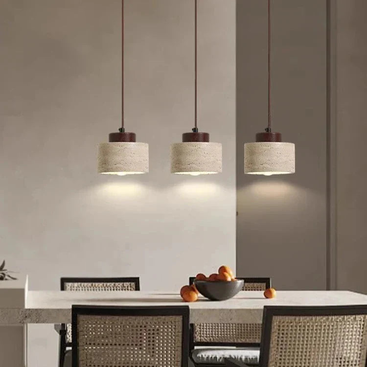 Nordic Travertine Pendant Light With Natural Stone Shade, view 6