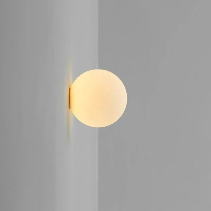 Round Glass Orb Wall Light