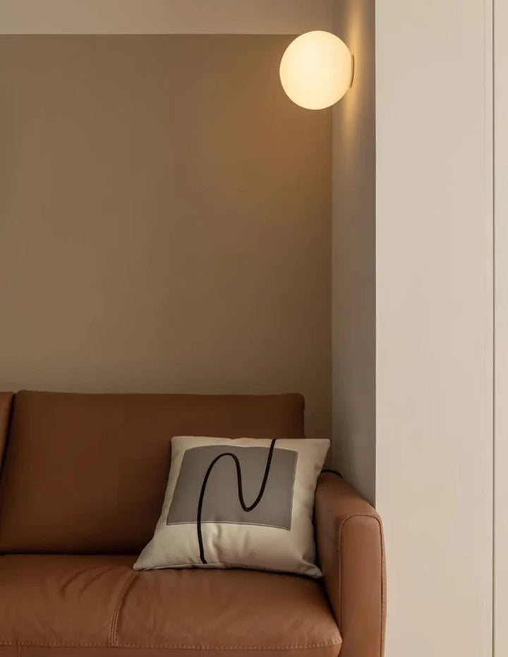 Round Glass Orb Wall Light