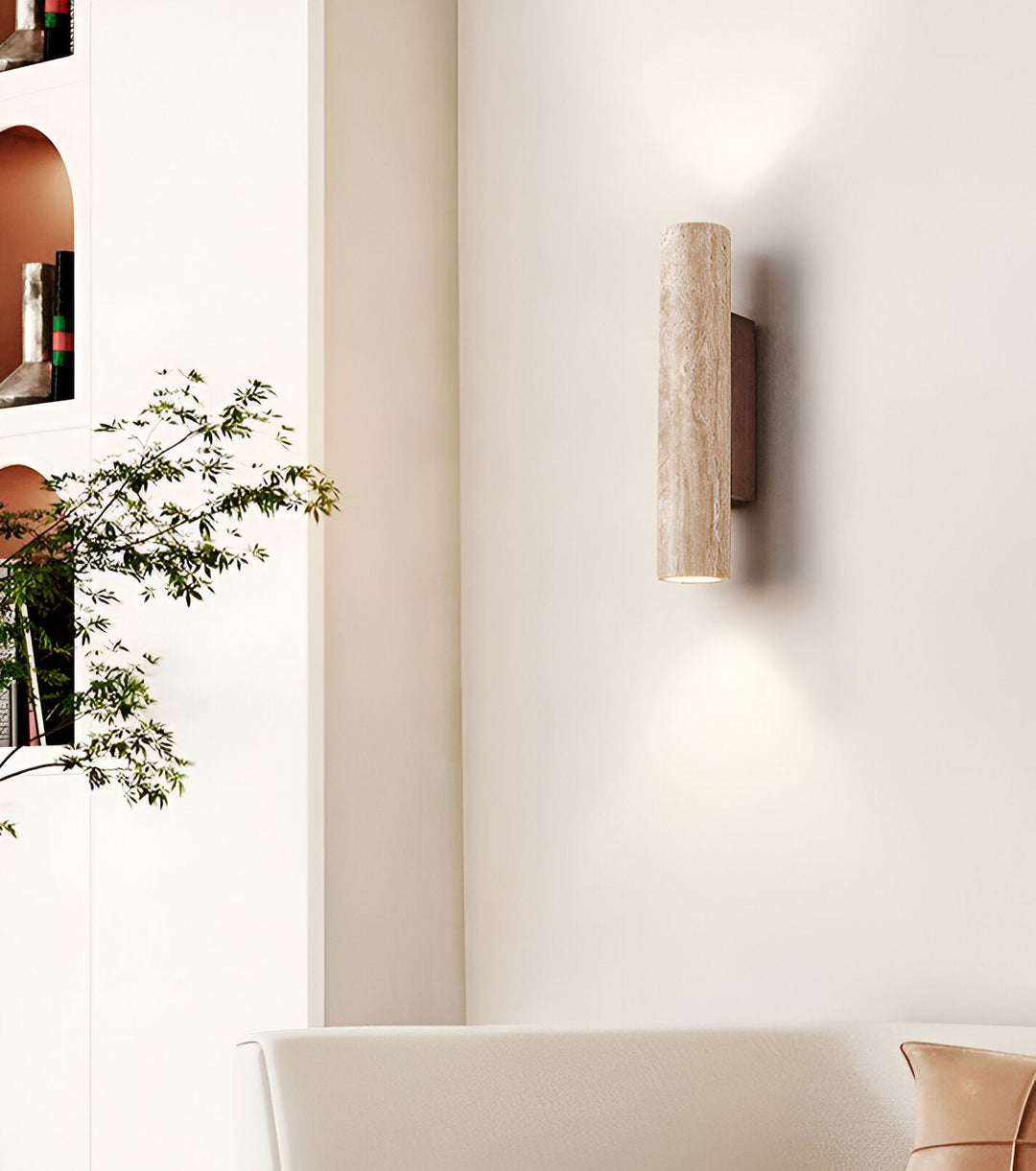 Japandi Travertine Wall Light LED Light With Up And Down Glow