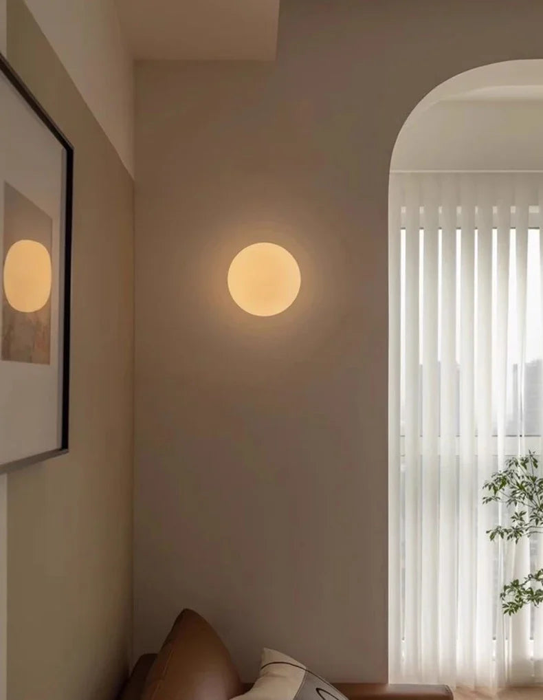 Round Glass Orb Wall Light
