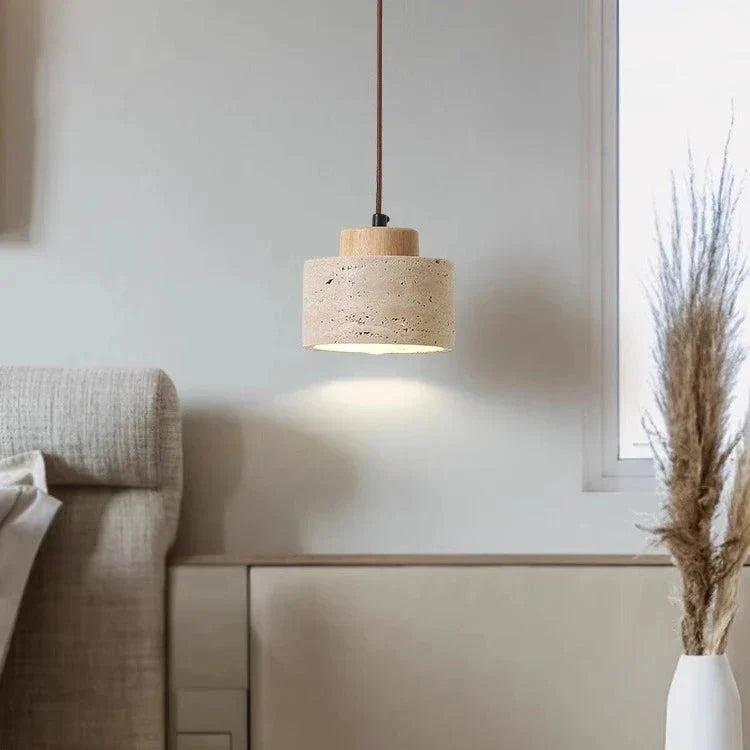 Nordic Travertine Pendant Light With Natural Stone Shade, view 5