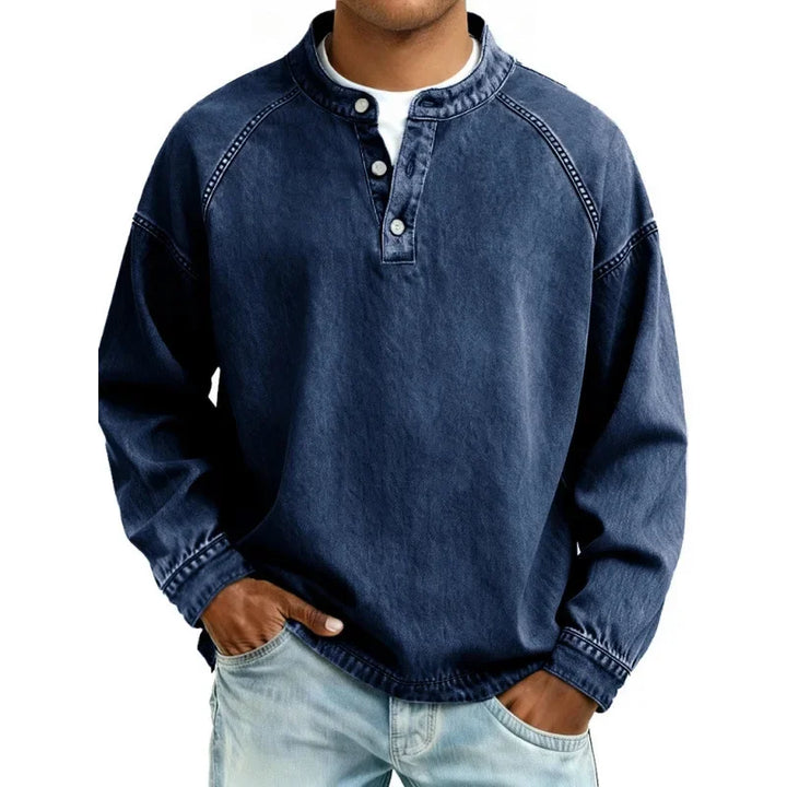 Men's Long-Sleeve Henley Summer Shirt – image 4
