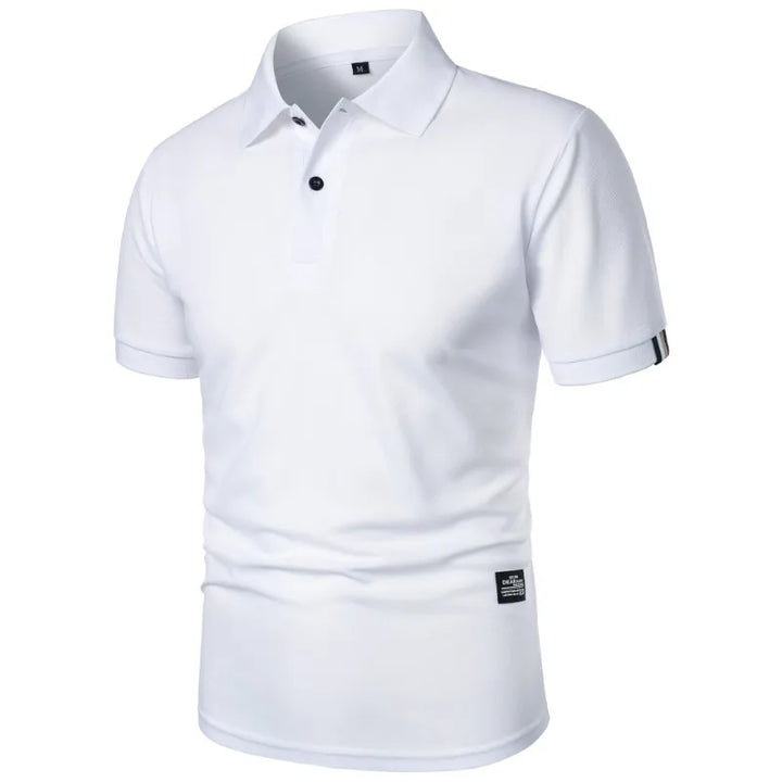 Men's Short-Sleeve Plain Summer Polo Shirt – image 3