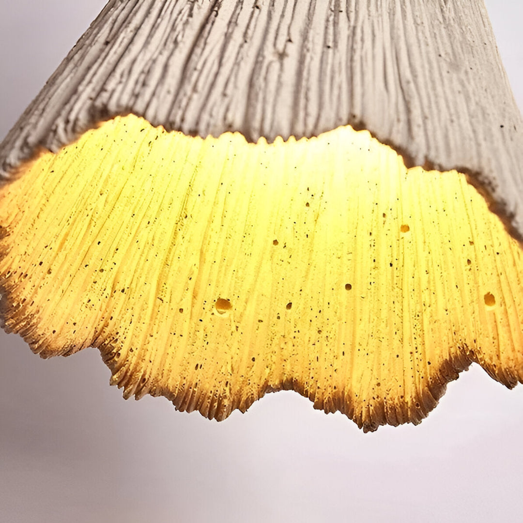 Wabi-Sabi Cement Pendant Light | Wood Top, Four Shapes