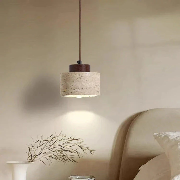 Nordic Travertine Pendant Light With Natural Stone Shade, view 3