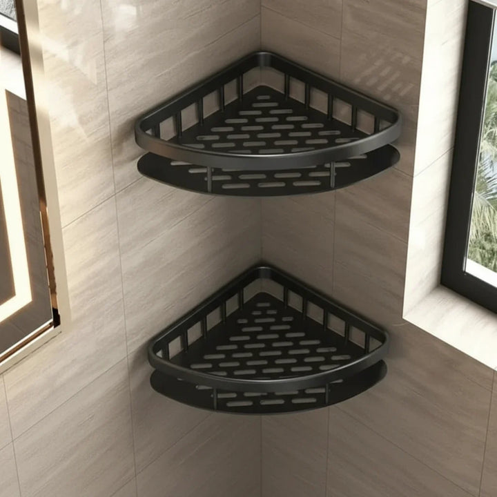 Adhesive Shower Shelf | Drill-Free, Black or Silver