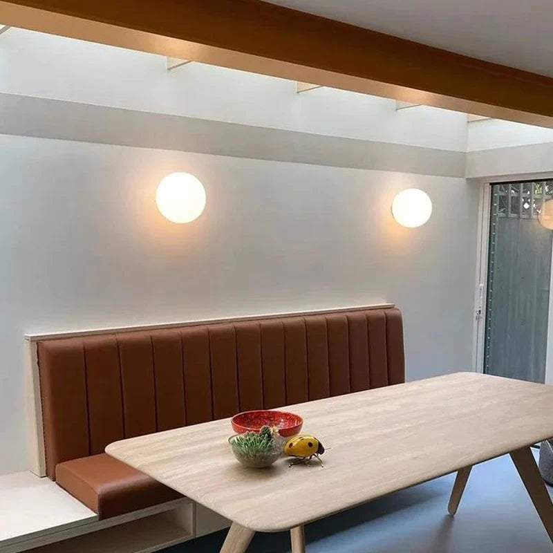 Round Glass Orb Wall Light