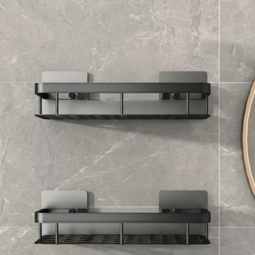 Adhesive Shower Shelf | Drill-Free, Black or Silver