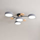 Contemporary Scandinavian Round Molecule Branch Design LED Semi-Flush Mount Ceiling Light For Living Room