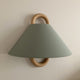 Modern Original Solid Wood Pleated Semi-Circle 1-Light Wall Sconce Lamp