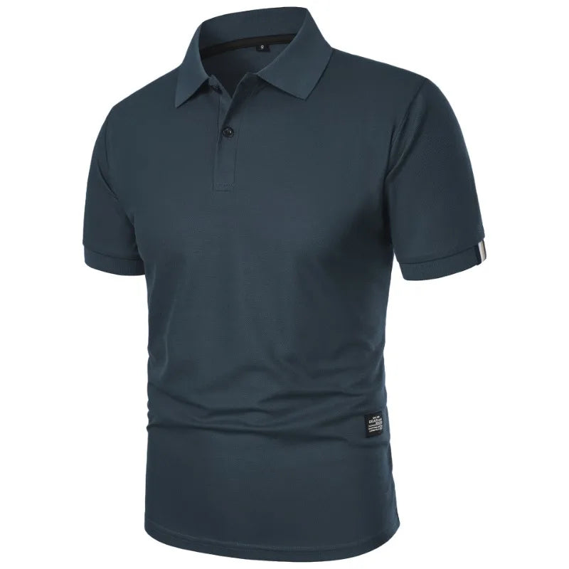 Men's Short-Sleeve Plain Summer Polo Shirt – image 4
