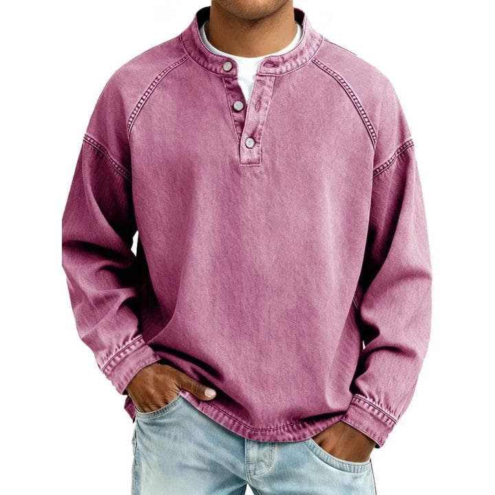 Men's Long-Sleeve Henley Summer Shirt – image 8