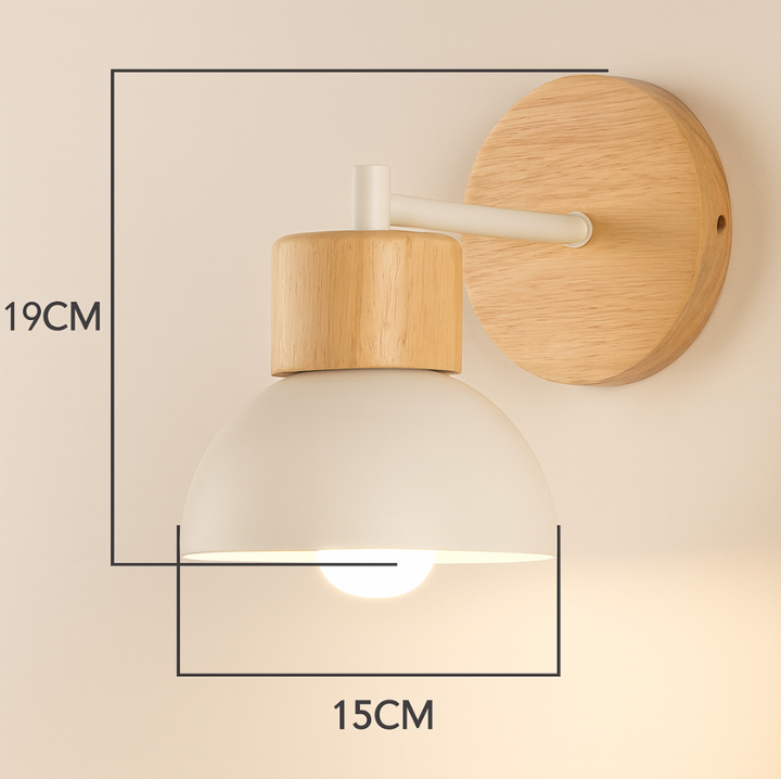 Nordic Wood Dome Wall Light